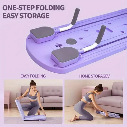8-in-1 Multifunctional Folding Stretch Board - Durable PP Material, Deformation-Resistant Design, Home Fitness Equipment with Resistance Bands, Compact and Convenient Storage, Ideal Gift for Fitness Enthusiasts