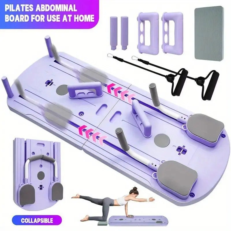 8-in-1 Multifunctional Folding Stretch Board - Durable PP Material, Deformation-Resistant Design, Home Fitness Equipment with Resistance Bands, Compact and Convenient Storage, Ideal Gift for Fitness Enthusiasts
