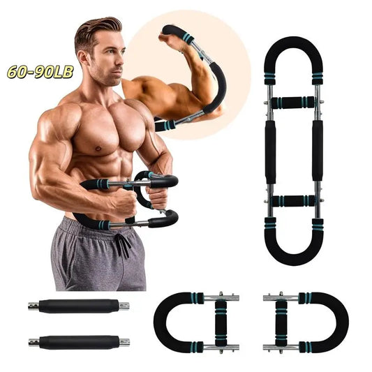 2026 Adjustable Arm Strength Trainer with 60-120Lb Resistance for Home Workouts, Portable Power Twister Bar and Spring Resistance Equipment