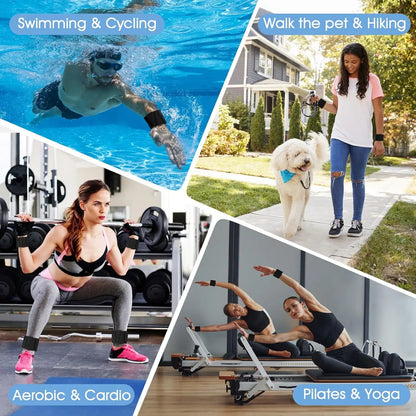 Wrist Weights, 2Pack Adjustable Silicone Weighted Bangles for Women and Men, Wearable Wrist Ankle Weights Suitable for Yoga, Walking and Gym, Arm & Leg Workout