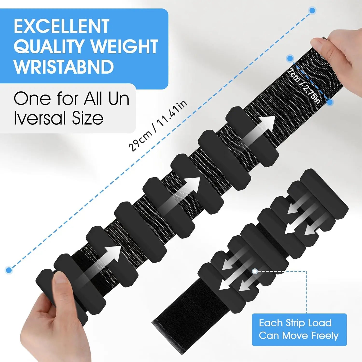 Wrist Weights, 2Pack Adjustable Silicone Weighted Bangles for Women and Men, Wearable Wrist Ankle Weights Suitable for Yoga, Walking and Gym, Arm & Leg Workout