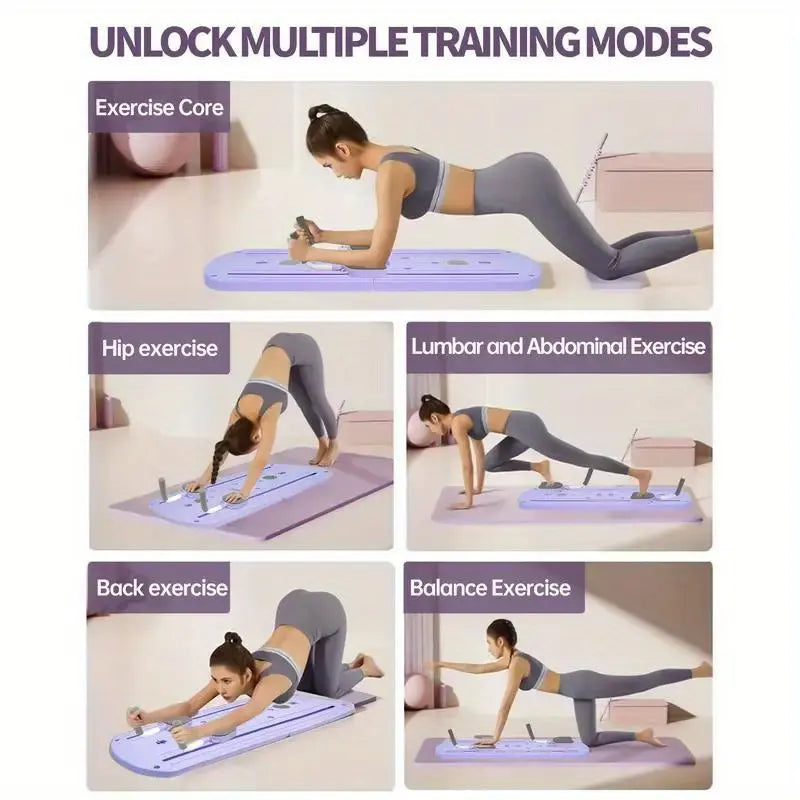 8-in-1 Multifunctional Folding Stretch Board - Durable PP Material, Deformation-Resistant Design, Home Fitness Equipment with Resistance Bands, Compact and Convenient Storage, Ideal Gift for Fitness Enthusiasts