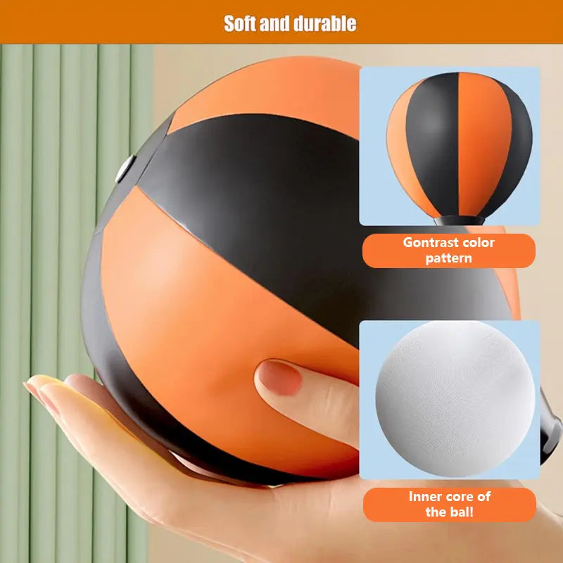 Adjustable Height Punching Bag Adults/Kids, Sturdy Steel Frame | Strong Anti-Tip Suction Cups, Reflective Aids | Indoor Home Gym Sandbag for Agility/Boxing/Reflex Drills | Orange/Black, Durable | Boxing Speed Trainer | Gift for Christmas