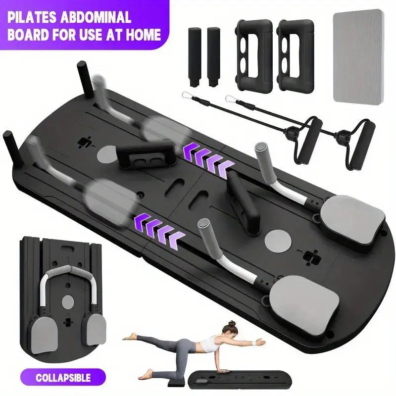 8-in-1 Multifunctional Folding Stretch Board - Durable PP Material, Deformation-Resistant Design, Home Fitness Equipment with Resistance Bands, Compact and Convenient Storage, Ideal Gift for Fitness Enthusiasts