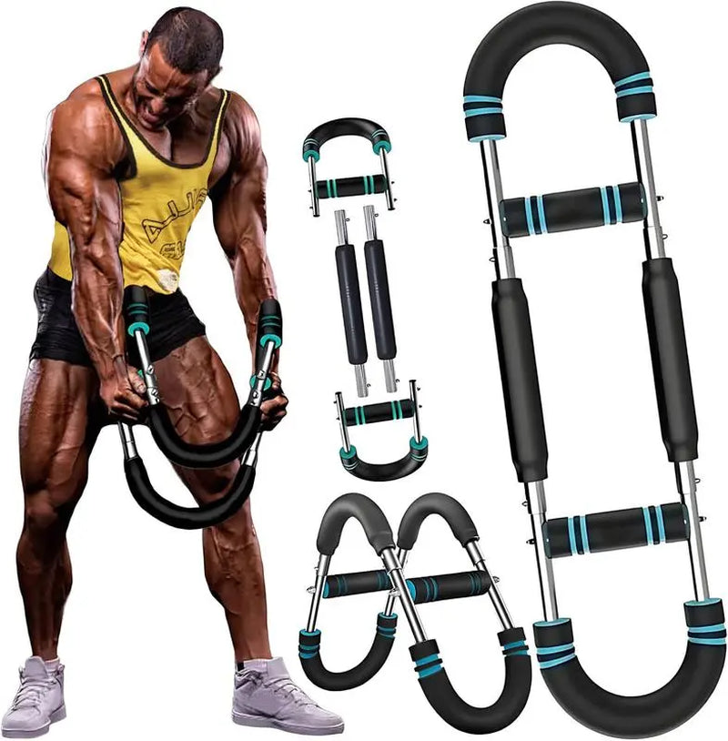 2026 Adjustable Arm Strength Trainer with 60-120Lb Resistance for Home Workouts, Portable Power Twister Bar and Spring Resistance Equipment