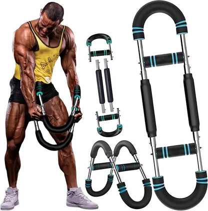 2026 Adjustable Arm Strength Trainer with 60-120Lb Resistance for Home Workouts, Portable Power Twister Bar and Spring Resistance Equipment