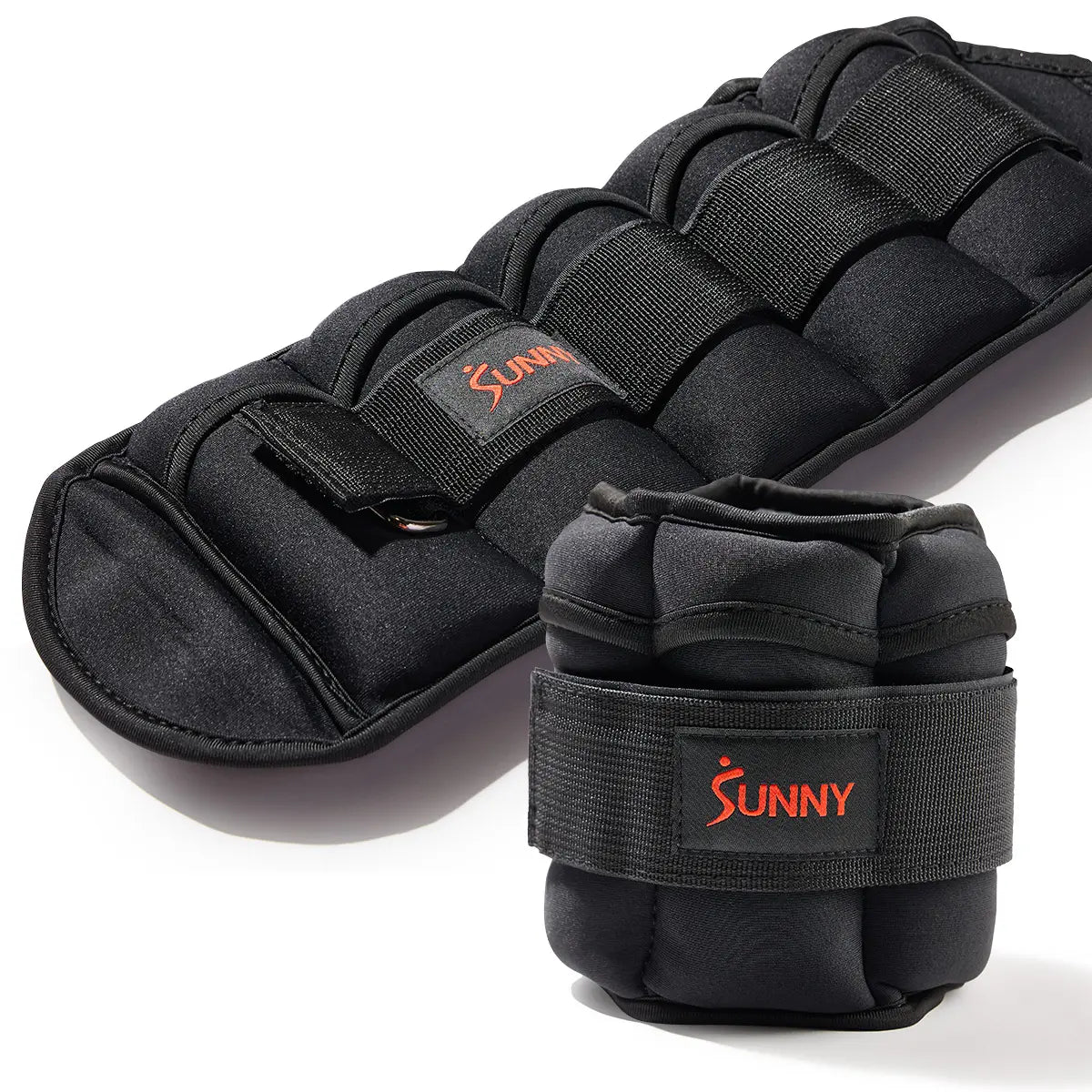 SUNNY Adjustable Ankle Weights Set of 2 1-5 Lbs 1Lb Removable Weights Padded Durable Sweat Resistant Customizable Fit for Home Gym Workouts Walking Running Jogging Cardio Pilates Strength Training Aerobics Fitness Exercise Toning Endurance Muscle Building