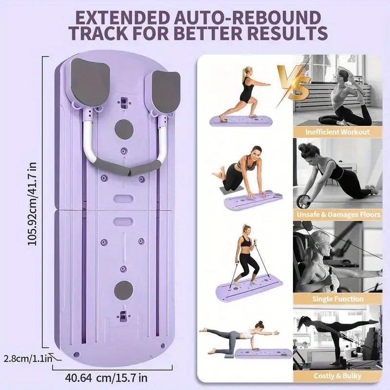8-in-1 Multifunctional Folding Stretch Board - Durable PP Material, Deformation-Resistant Design, Home Fitness Equipment with Resistance Bands, Compact and Convenient Storage, Ideal Gift for Fitness Enthusiasts