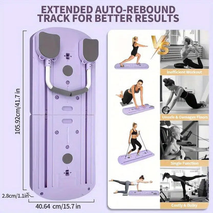 8-in-1 Multifunctional Folding Stretch Board - Durable PP Material, Deformation-Resistant Design, Home Fitness Equipment with Resistance Bands, Compact and Convenient Storage, Ideal Gift for Fitness Enthusiasts