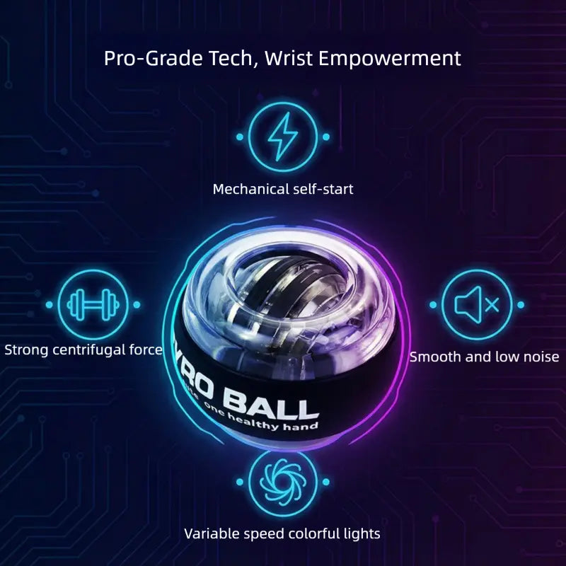 Gyro Ball: Portable Wrist and Forearm Trainer for Enhanced Strength and Muscle Toning for Athletes and Office Professionals
