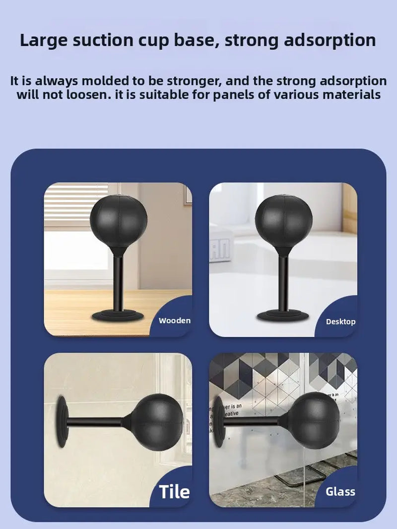 Suction Cup Desktop Punching Bag — Mini Boxing Trainer. Strong Suction Cup, Fast-Rebound Carbon Steel Spring, High-Elastic PU Ball. Stress Relief for Office/Home/Parties. Fun Gift for Adults & Kids.