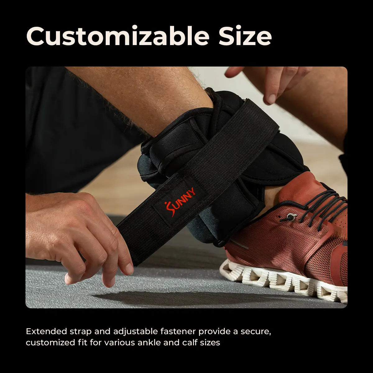 SUNNY Adjustable Ankle Weights Set of 2 1-5 Lbs 1Lb Removable Weights Padded Durable Sweat Resistant Customizable Fit for Home Gym Workouts Walking Running Jogging Cardio Pilates Strength Training Aerobics Fitness Exercise Toning Endurance Muscle Building