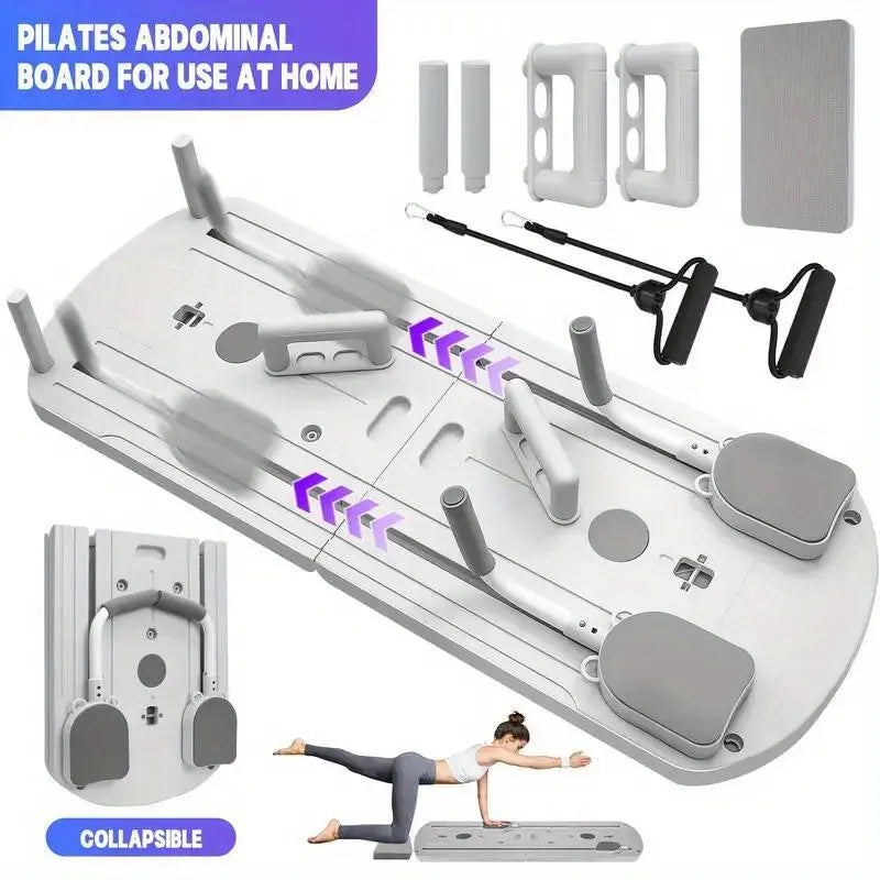 8-in-1 Multifunctional Folding Stretch Board - Durable PP Material, Deformation-Resistant Design, Home Fitness Equipment with Resistance Bands, Compact and Convenient Storage, Ideal Gift for Fitness Enthusiasts