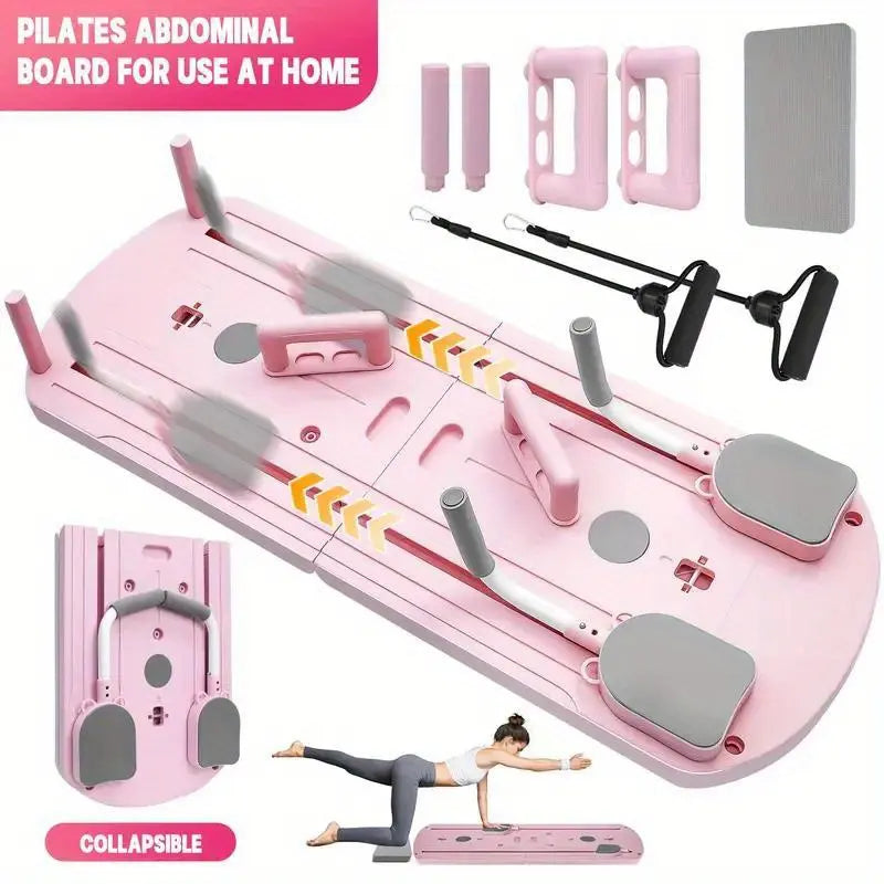 8-in-1 Multifunctional Folding Stretch Board - Durable PP Material, Deformation-Resistant Design, Home Fitness Equipment with Resistance Bands, Compact and Convenient Storage, Ideal Gift for Fitness Enthusiasts