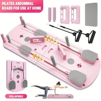8-in-1 Multifunctional Folding Stretch Board - Durable PP Material, Deformation-Resistant Design, Home Fitness Equipment with Resistance Bands, Compact and Convenient Storage, Ideal Gift for Fitness Enthusiasts