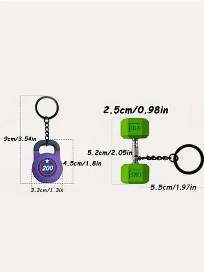 Sports Water Bottle Series Design, Fitness Exercise Accessories, Fashion Savior Keychain, Trendy Cute Keychain, Fitness Series Barbell Dumbbell Plate Exercise Water Pendant, Backpack Pendant, Suitable for Sports Men and Women Gifts